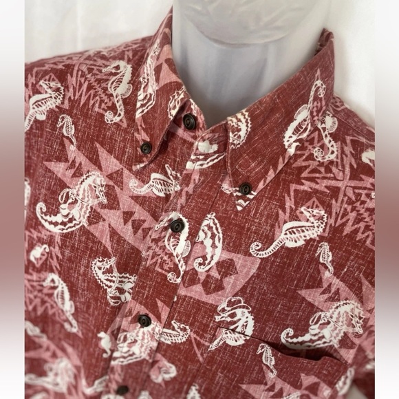 pendleton REYN SPOONER coastal cowboy seahorse button-down shirt men M surf Red - Picture 6 of 16